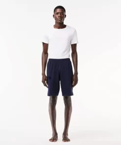 Lacoste Unterwäsche & Loungewear>Herren-Shorts Aus Baumwollfleece Mit Velours-Krokodil Navy Blau 423