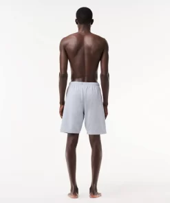 Lacoste Unterwäsche & Loungewear>Herren-Shorts Aus Baumwollfleece Mit Velours-Krokodil Heidekraut Grau / Grun Y9K