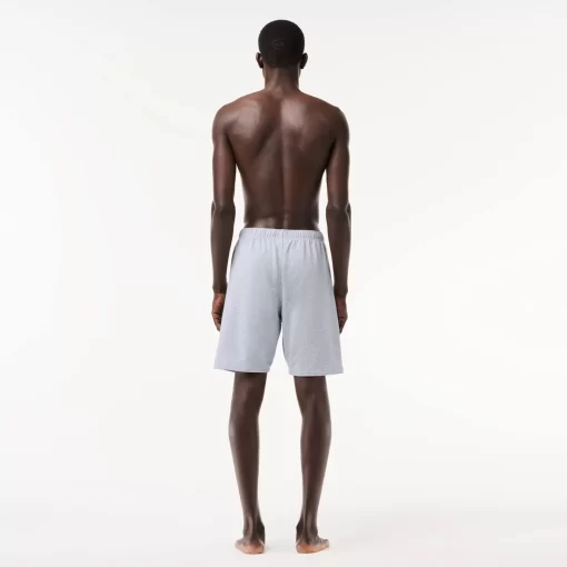 Lacoste Unterwäsche & Loungewear>Herren-Shorts Aus Baumwollfleece Mit Velours-Krokodil Heidekraut Grau / Grun Y9K