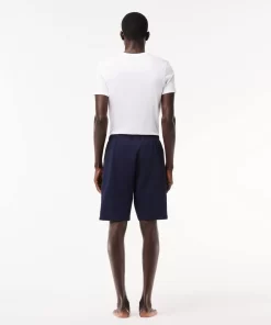 Lacoste Unterwäsche & Loungewear>Herren-Shorts Aus Baumwollfleece Mit Velours-Krokodil Navy Blau 423