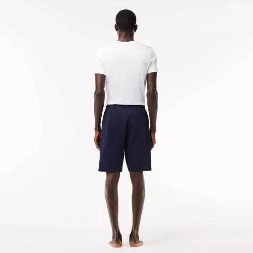 Lacoste Unterwäsche & Loungewear>Herren-Shorts Aus Baumwollfleece Mit Velours-Krokodil Navy Blau 423