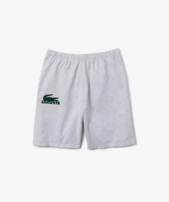 Lacoste Unterwäsche & Loungewear>Herren-Shorts Aus Baumwollfleece Mit Velours-Krokodil Heidekraut Grau / Grun Y9K