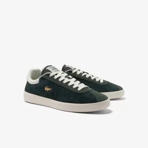 Lacoste Sneakers>Herren-Sneaker Baseshot Aus Premium-Veloursleder Dk Grn/Off Wht 1X3