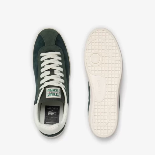 Lacoste Sneakers>Herren-Sneaker Baseshot Aus Premium-Veloursleder Dk Grn/Off Wht 1X3