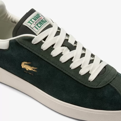 Lacoste Sneakers>Herren-Sneaker Baseshot Aus Premium-Veloursleder Dk Grn/Off Wht 1X3