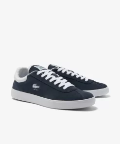 Lacoste Sneakers>Herren-Sneaker Baseshot Aus Veloursleder Marineblau Weis 092