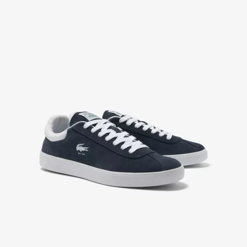 Lacoste Sneakers>Herren-Sneaker Baseshot Aus Veloursleder Marineblau Weis 092