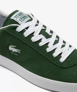 Lacoste Sneakers>Herren-Sneaker Baseshot Aus Veloursleder Dk Grn/Wht 2D2