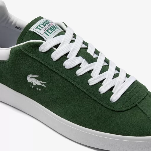 Lacoste Sneakers>Herren-Sneaker Baseshot Aus Veloursleder Dk Grn/Wht 2D2