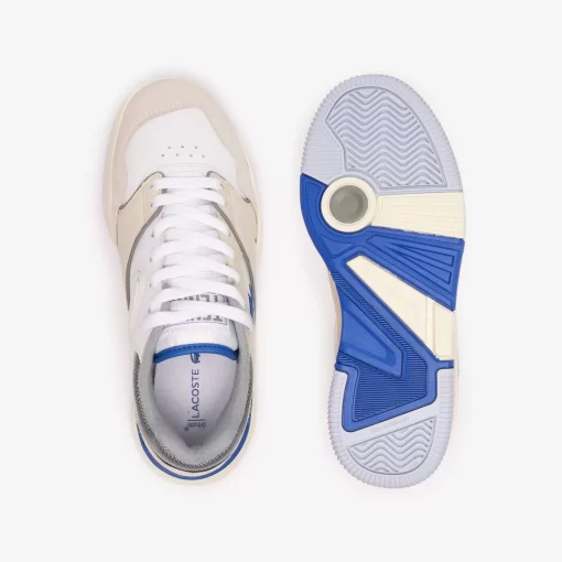 Lacoste Sneakers>Herren-Sneaker Lineset Aus Leder Mit Kontrast-Schuhkragen White/Light Blue 1T3