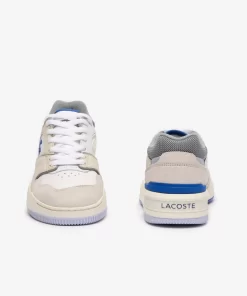 Lacoste Sneakers>Herren-Sneaker Lineset Aus Leder Mit Kontrast-Schuhkragen White/Light Blue 1T3