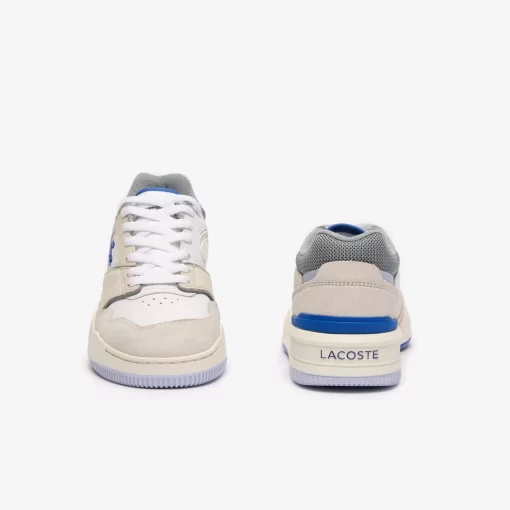 Lacoste Sneakers>Herren-Sneaker Lineset Aus Leder Mit Kontrast-Schuhkragen White/Light Blue 1T3