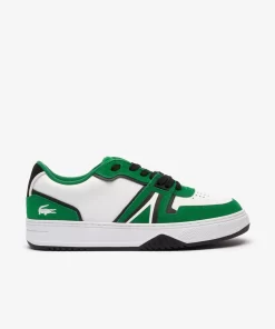 Lacoste Sneakers>Herren-Sneakers L001 Aus Beschichtetem Leder White/Green 082