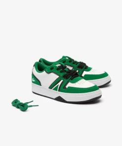 Lacoste Sneakers>Herren-Sneakers L001 Aus Beschichtetem Leder White/Green 082