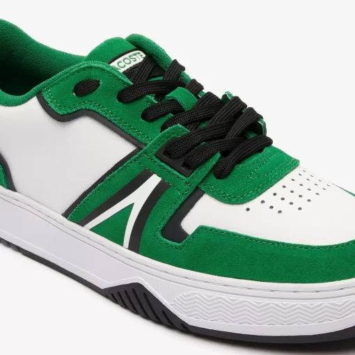 Lacoste Sneakers>Herren-Sneakers L001 Aus Beschichtetem Leder White/Green 082