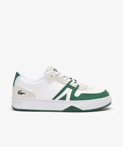 Lacoste Sneakers>Herren-Sneakers L001 Aus Kontrast-Leder White/Dark Green 1R5