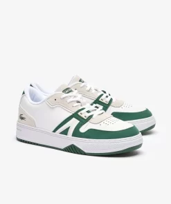 Lacoste Sneakers>Herren-Sneakers L001 Aus Kontrast-Leder White/Dark Green 1R5