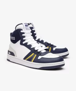 Lacoste Sneakers>Herren-Sneakers L001 Mid Aus Leder White / Navy 042