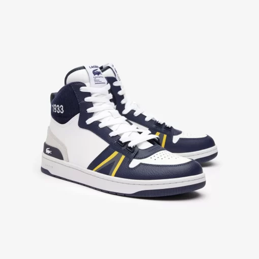 Lacoste Sneakers>Herren-Sneakers L001 Mid Aus Leder White / Navy 042