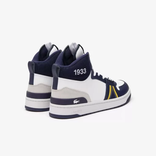 Lacoste Sneakers>Herren-Sneakers L001 Mid Aus Leder White / Navy 042