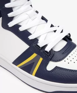 Lacoste Sneakers>Herren-Sneakers L001 Mid Aus Leder White / Navy 042