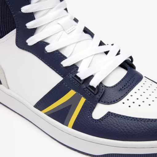 Lacoste Sneakers>Herren-Sneakers L001 Mid Aus Leder White / Navy 042