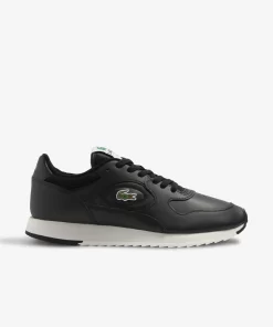 Lacoste Sneakers>Herren-Sneakers Linetrack Aus Leder Black/Offwhite 454