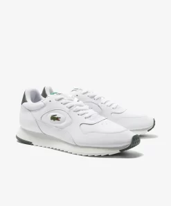 Lacoste Sneakers>Herren-Sneakers Linetrack Aus Leder White/Green 082