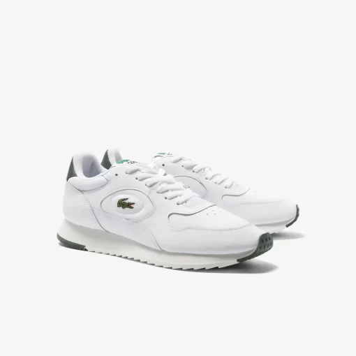 Lacoste Sneakers>Herren-Sneakers Linetrack Aus Leder White/Green 082