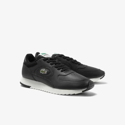 Lacoste Sneakers>Herren-Sneakers Linetrack Aus Leder Black/Offwhite 454