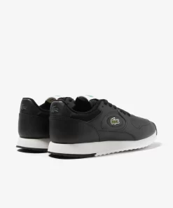 Lacoste Sneakers>Herren-Sneakers Linetrack Aus Leder Black/Offwhite 454