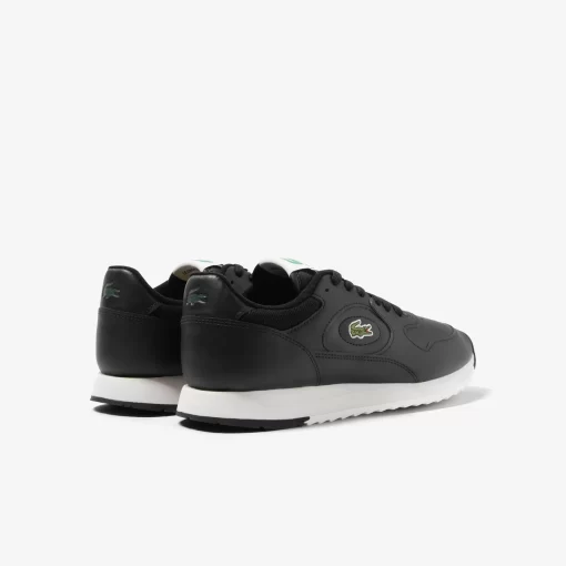 Lacoste Sneakers>Herren-Sneakers Linetrack Aus Leder Black/Offwhite 454