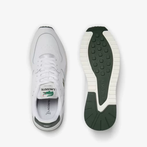 Lacoste Sneakers>Herren-Sneakers Linetrack Aus Leder White/Green 082