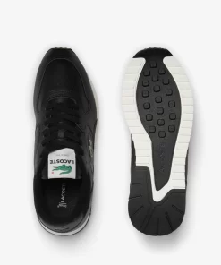 Lacoste Sneakers>Herren-Sneakers Linetrack Aus Leder Black/Offwhite 454