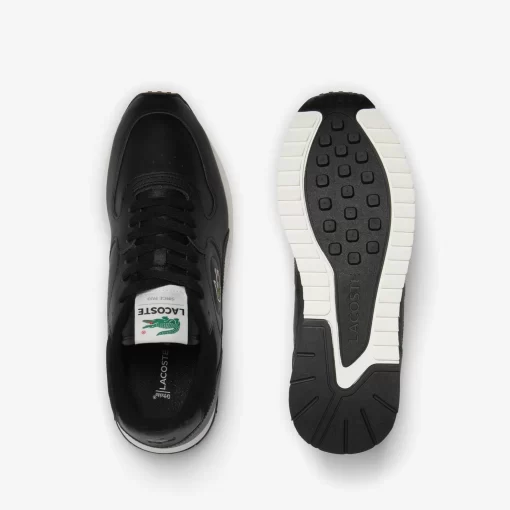 Lacoste Sneakers>Herren-Sneakers Linetrack Aus Leder Black/Offwhite 454