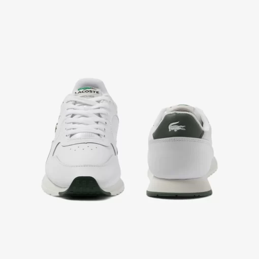 Lacoste Sneakers>Herren-Sneakers Linetrack Aus Leder White/Green 082