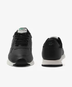 Lacoste Sneakers>Herren-Sneakers Linetrack Aus Leder Black/Offwhite 454