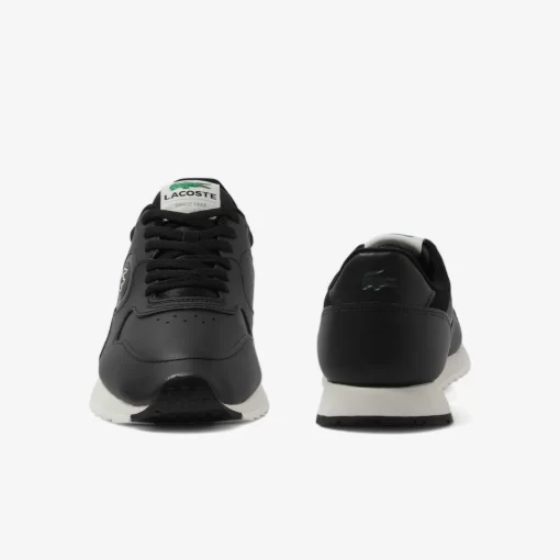 Lacoste Sneakers>Herren-Sneakers Linetrack Aus Leder Black/Offwhite 454