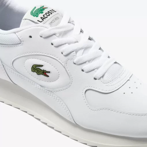 Lacoste Sneakers>Herren-Sneakers Linetrack Aus Leder White/Green 082