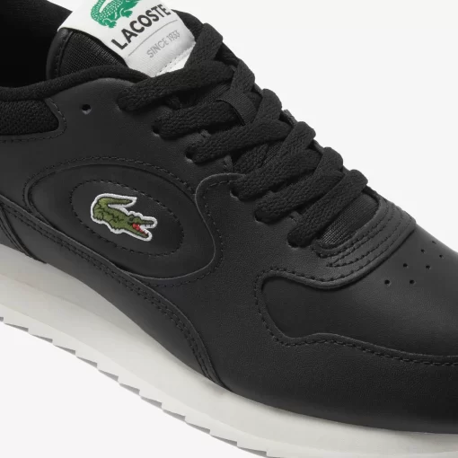 Lacoste Sneakers>Herren-Sneakers Linetrack Aus Leder Black/Offwhite 454