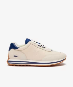 Lacoste Sneakers>Herren-Sneakers L-Spin Aus Leder Und Textil Off White/Navy Wn1