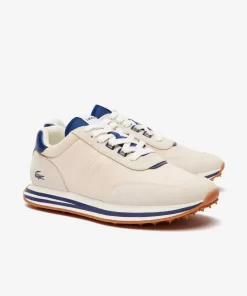 Lacoste Sneakers>Herren-Sneakers L-Spin Aus Leder Und Textil Off White/Navy Wn1