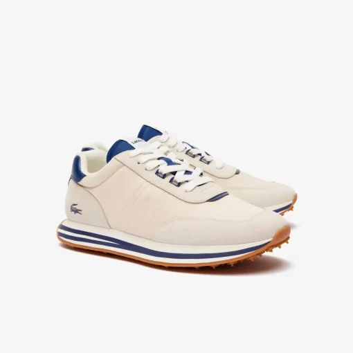 Lacoste Sneakers>Herren-Sneakers L-Spin Aus Leder Und Textil Off White/Navy Wn1