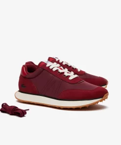 Lacoste Sneakers>Herren-Sneakers L-Spin Aus Leder Und Textil Burg/Gum Amd