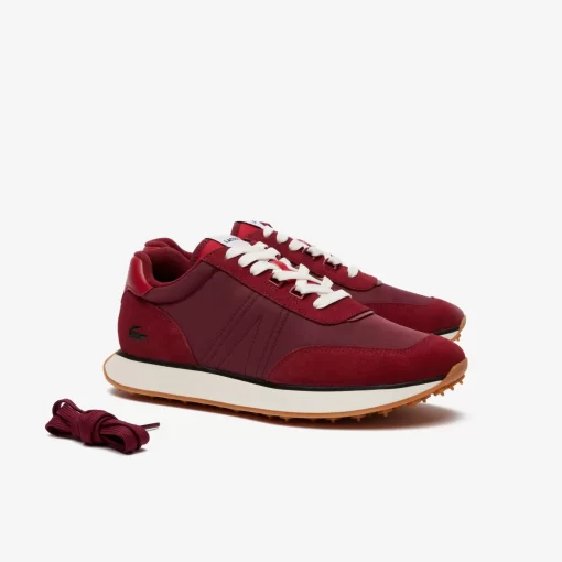 Lacoste Sneakers>Herren-Sneakers L-Spin Aus Leder Und Textil Burg/Gum Amd