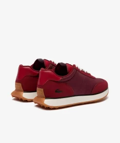 Lacoste Sneakers>Herren-Sneakers L-Spin Aus Leder Und Textil Burg/Gum Amd