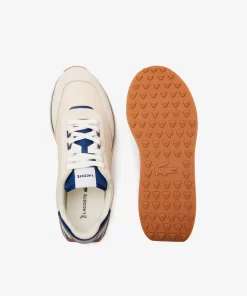 Lacoste Sneakers>Herren-Sneakers L-Spin Aus Leder Und Textil Off White/Navy Wn1