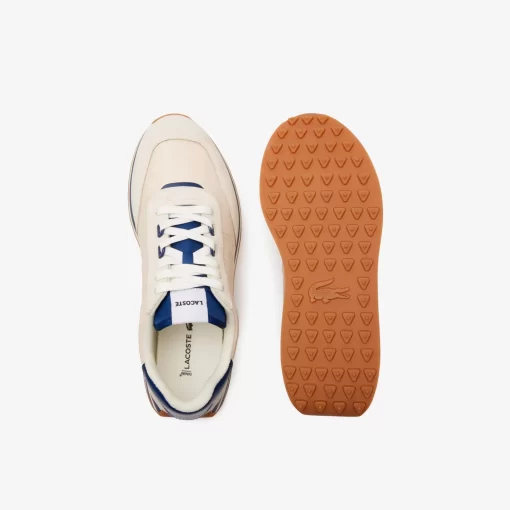 Lacoste Sneakers>Herren-Sneakers L-Spin Aus Leder Und Textil Off White/Navy Wn1