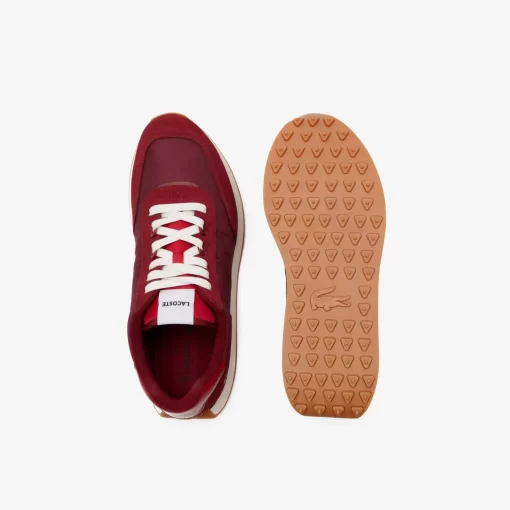 Lacoste Sneakers>Herren-Sneakers L-Spin Aus Leder Und Textil Burg/Gum Amd