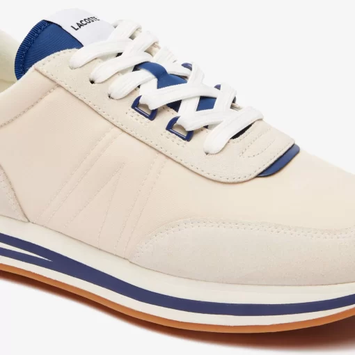 Lacoste Sneakers>Herren-Sneakers L-Spin Aus Leder Und Textil Off White/Navy Wn1